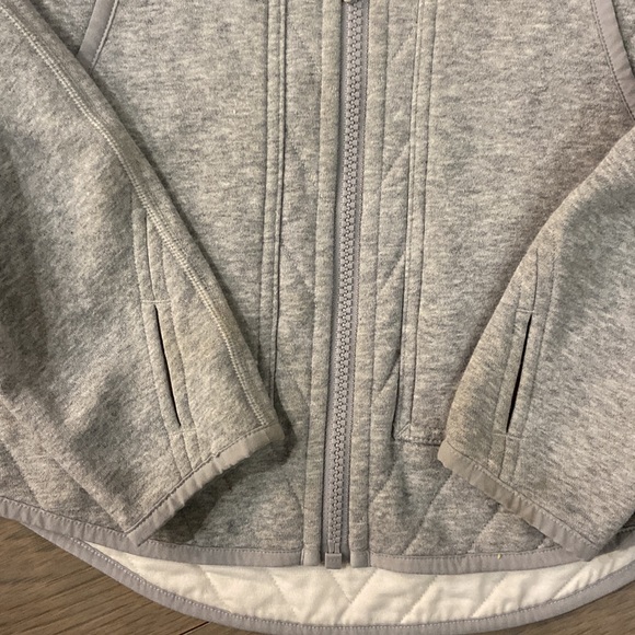Ivivva Grey Quilted Full Zip Hoodie Thumb Holes Size 12 - Picture 4 of 7